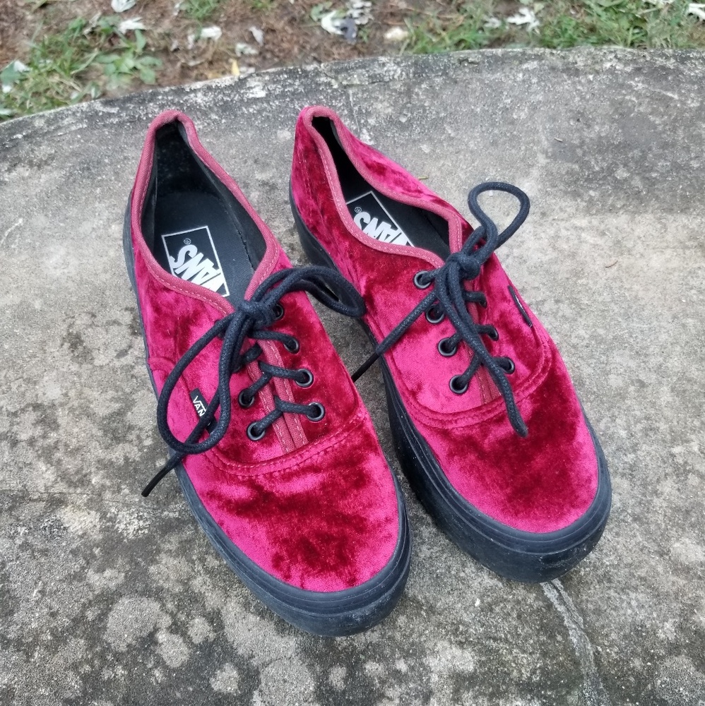 Red Velvet Platform Vans
